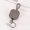 AntiCorrosion Alloy Keychain Retractable Square Hook Carabiner Badges Holder for Easy Item Retrieval in Work Travel Home