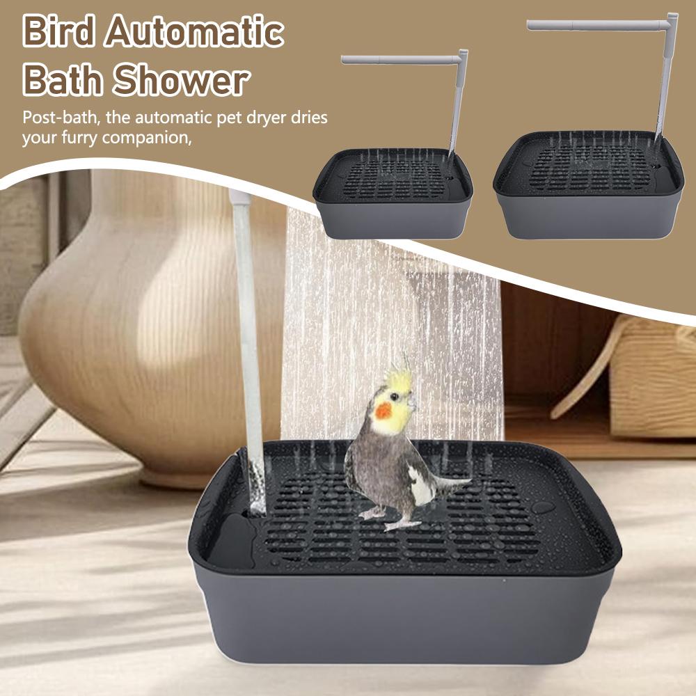 Bird Automatic Bath Shower - Indoor Parrot Shower Tub Running Water Fountain,Convenient Quiet Pet Pool Bathing Toy For Friends