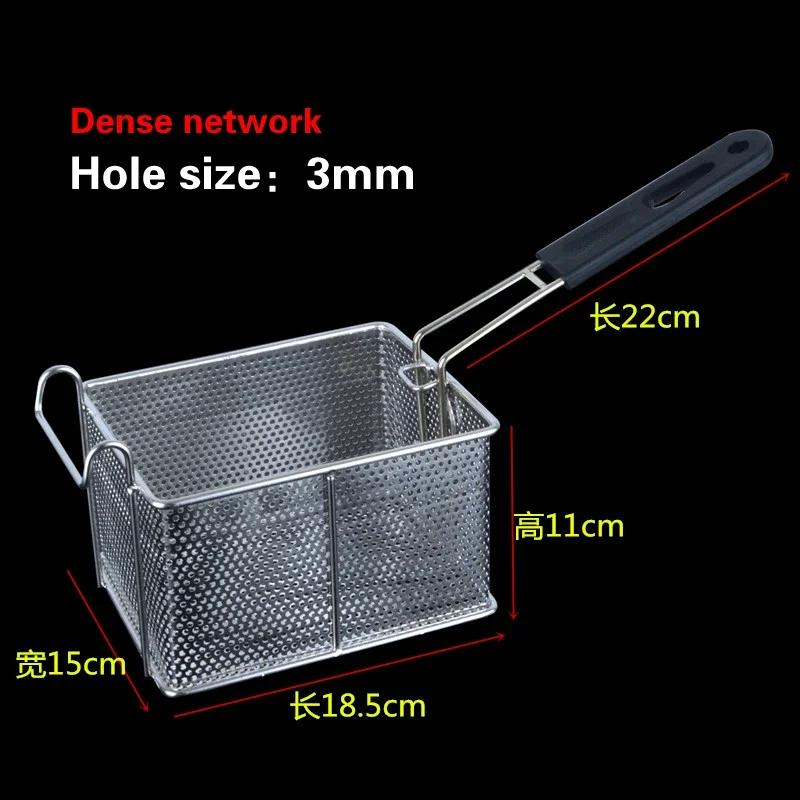Stainless Steel Frying Basket Net French Fries Basket  Frame Square Oil  Control Filter Frying Basket Dense