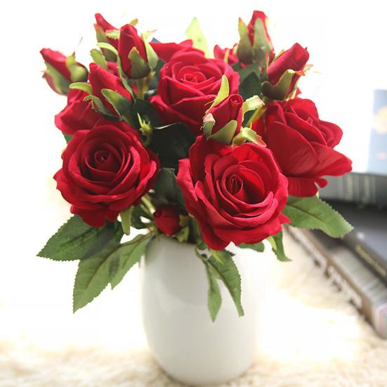 1ks Real Touch Umělá růže Falešná květina Svatební kytice Party Home Decor