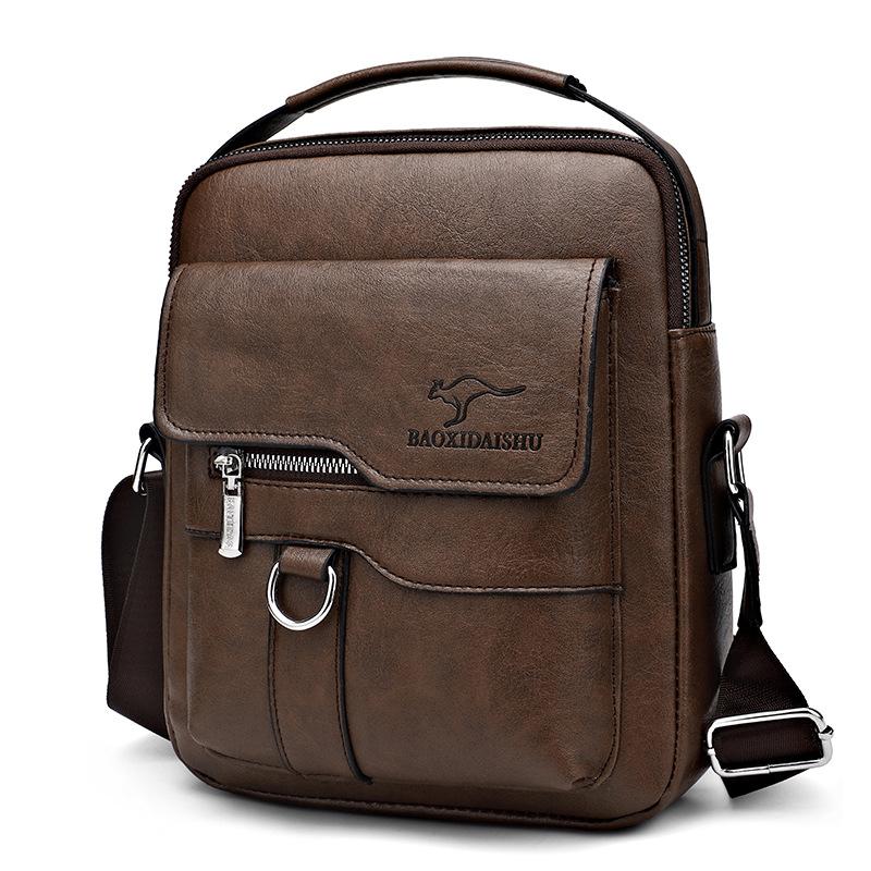 Umhängetasche Herren Schultertasche Retro Vertikal Tragbare Business Herrentasche Lässige Herren Ledertasche Satchel Umhängetasche