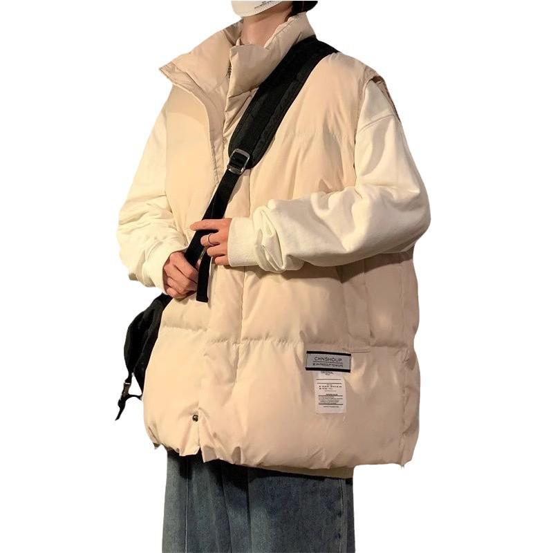 Men's Retro Hip Hop Cotton Down Vest - Warm Autumn/Winter American Style Jacket