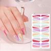 New 16-finger French Manicure Stickers Flash Onion Pink Nail Stickers Simple Manicure Stickers