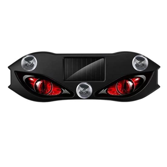 Vehicle Exterior Glow Display Solar Demon Eye Car Window Light, Waterproof Wireless Dynamic Warning Sign with Suction Auto Interior