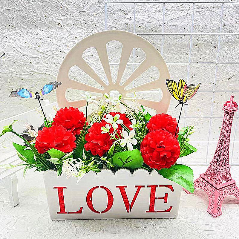 

Artificial Ball Six Chrysanthemums Floral Basket Ornaments Butterfly With