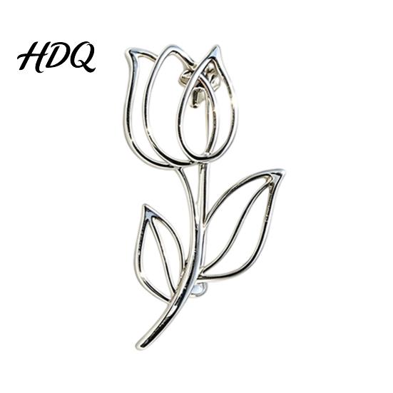Artistic Flower Brooches Hollow Metal Bird Brooch Golden Silver Plated Lapel Accessories Pin Decorative Accessory for Suits Coats Dresses Bags
