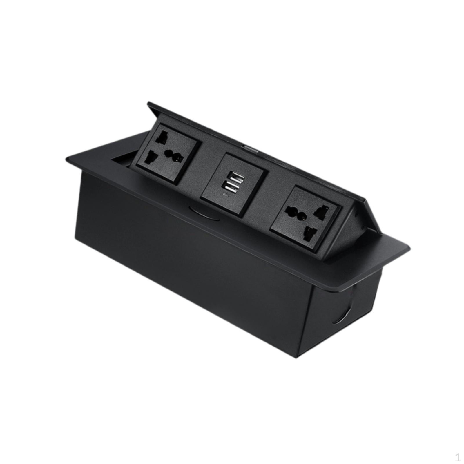 

Настільна прихована розетка, вбудований подовжувач живлення, багатофункціональний конференц-зал, подвійні USB-порти чорний