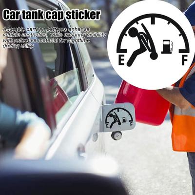 PET Car Stickers Reflective Funny Signs Decal Waterproof High Gas Consumption Sign Weather Resistant Fuel Cap And Bumper Decals