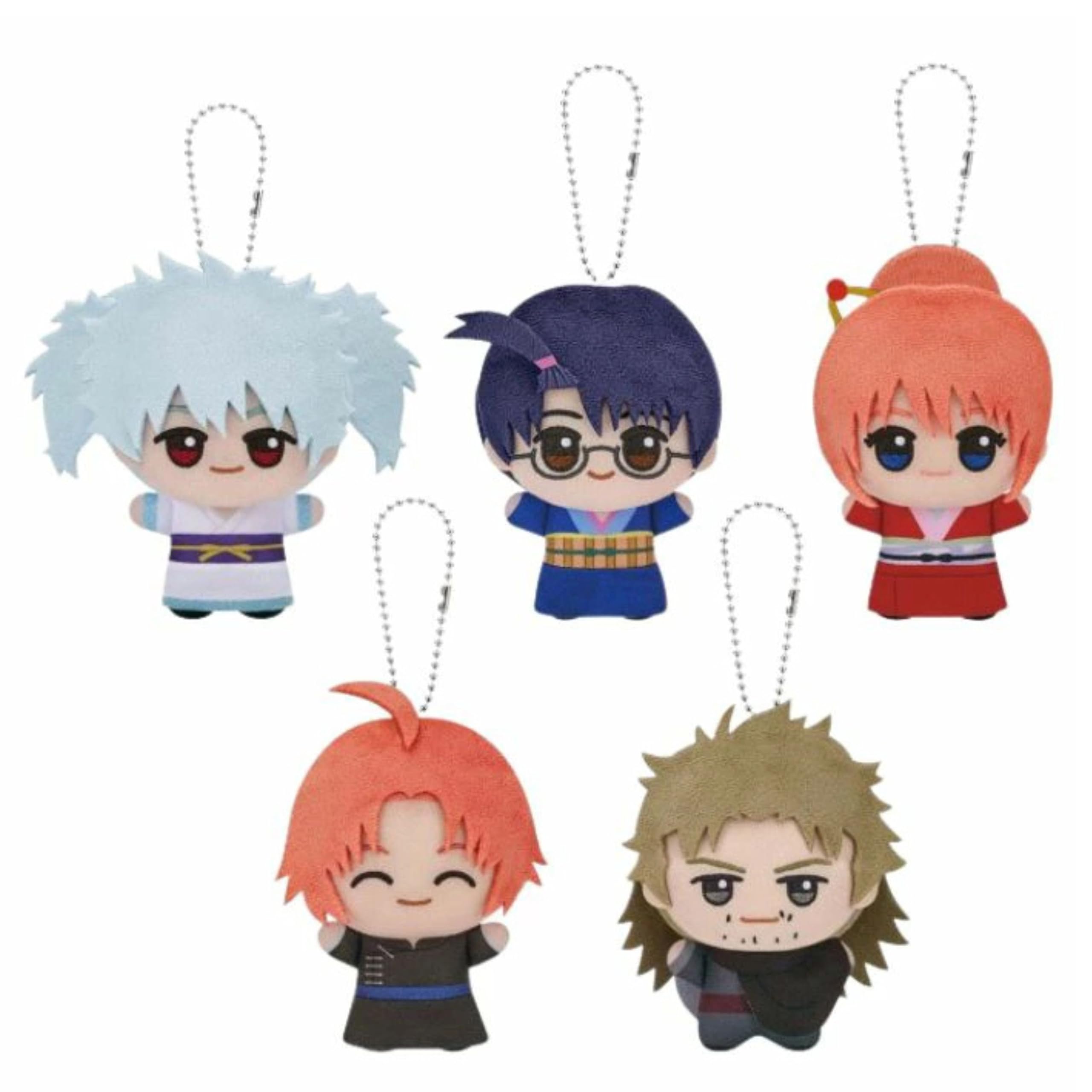Gintama: Yoshiwara Great Fire Chibi Plushie Vol. 1 Complete Set of 5 (Sakata Gintoki, Shimura Shinpachi, Kagura, Kamui, Abuto)