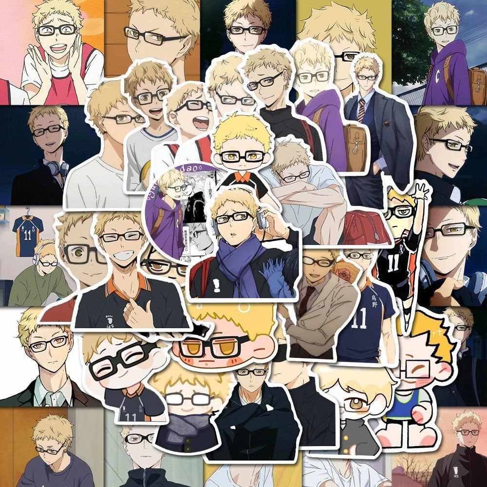 

Tsukishima Kei Waterproof Bicycle Stationery Cute Diary Kids Drawing Mobile Phone DIY 92 Unofficial Stickers, PVC, Stickers, Stickers, Cute, Stylish,