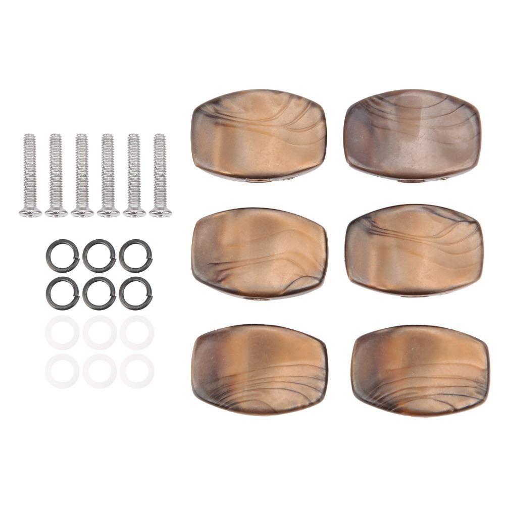 6PCS Plastic Material Tuning Peg Buttons Replacement Tuner Buttons For Guitar Maintenance