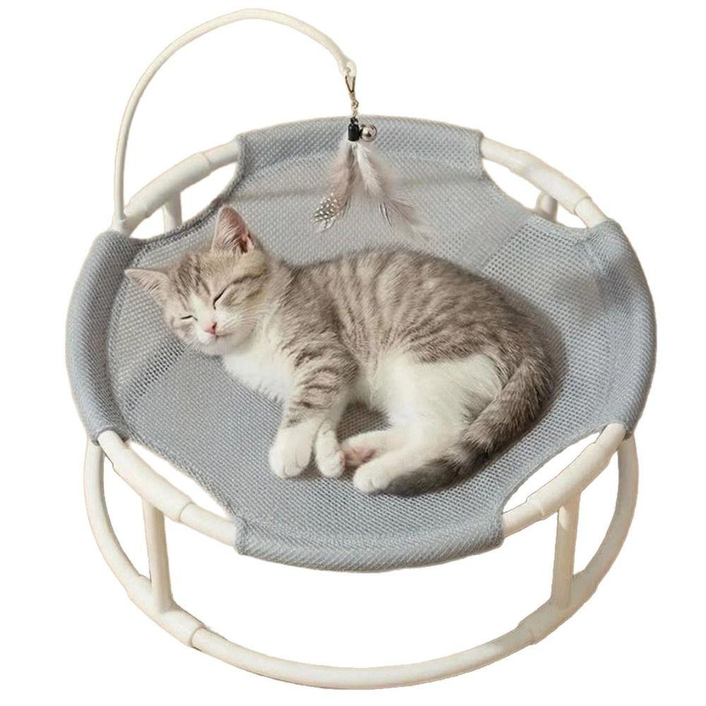 Pet Supplies Elevated Frame Cat Elevated Bed Breathable Round Cat Hammock Moisture-proof Washable Cat Sleeping Bed Universal