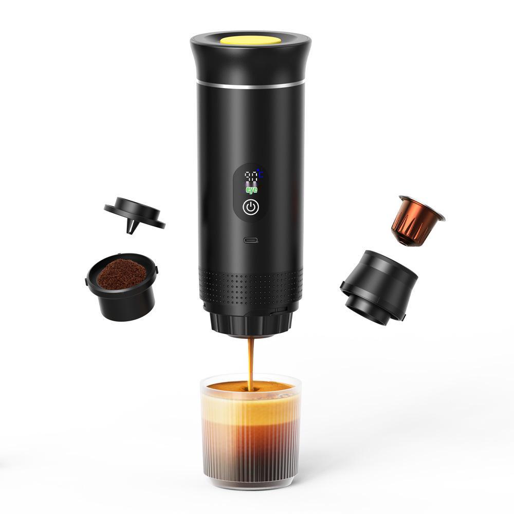 Prenosný espresso kávovar na USB nabíjanie s digitálnym displejom - Poloautomatický kávovar na kapsule