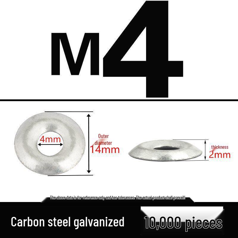 Galvanized Bowl-Shaped Fish Eye Washer for Self-Tapping and Drywall Screws (M4/M5/M6)