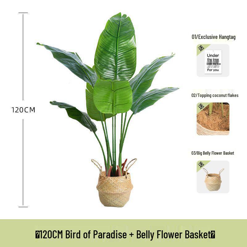 Bird of Paradise Indoor Artificial Floor Plant - Luxurious Bionic Greenery Decor for Living Room