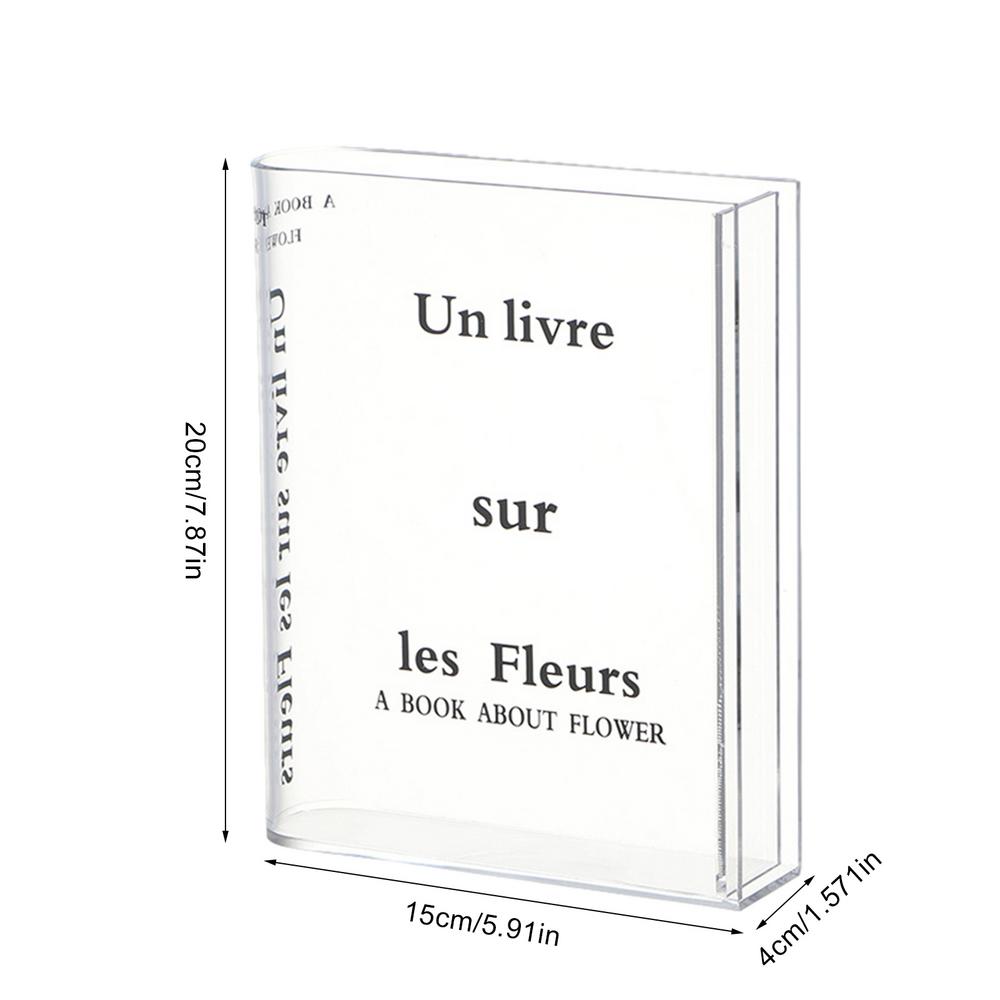 

Ваза для книг Акриловая ваза для книг Настольная ваза Украшение книжного шкафа Водная ваза для стола Цветочное украшение для дома Цветочная композиция