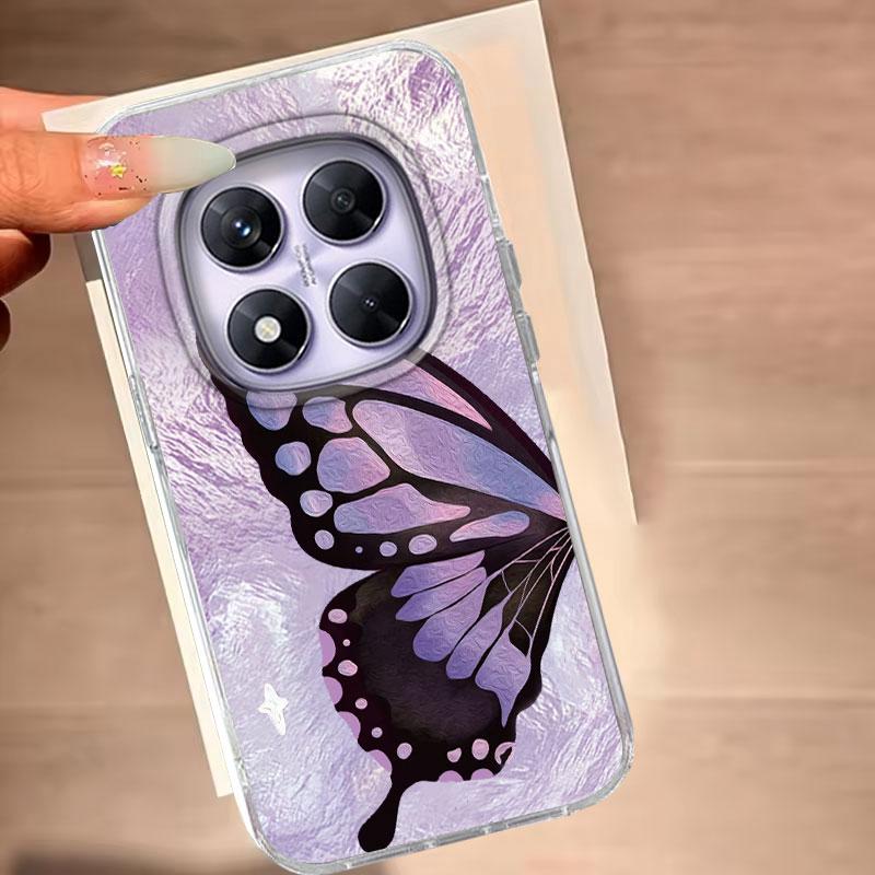 Case For Redmi Note 14 Pro Plus 13 Pro 14S 14C 13C A3 Xiaomi 14T 13T Pro Phone Cover Purple Butterfly Gradient For Redmi A5 Bag