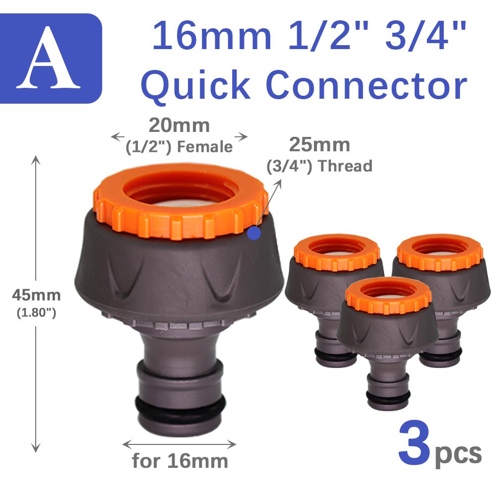 

3 шт. 1/2 3/4 1 адаптер для садового шланга краны фитинги с 16 мм быстроразъемным соединением ирригационная труба трубка муфта соединение соединение ремонт