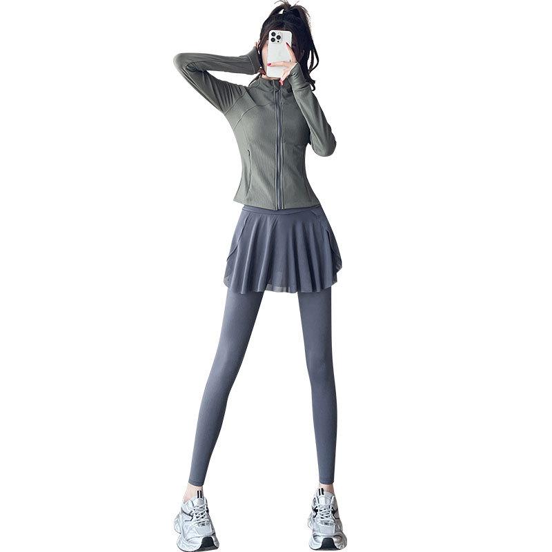 Women's Autumn/Winter 2024 Velvet-Lined Yoga Jacket and Sports Set: Professional Long Sleeve Running and Cycling Suit