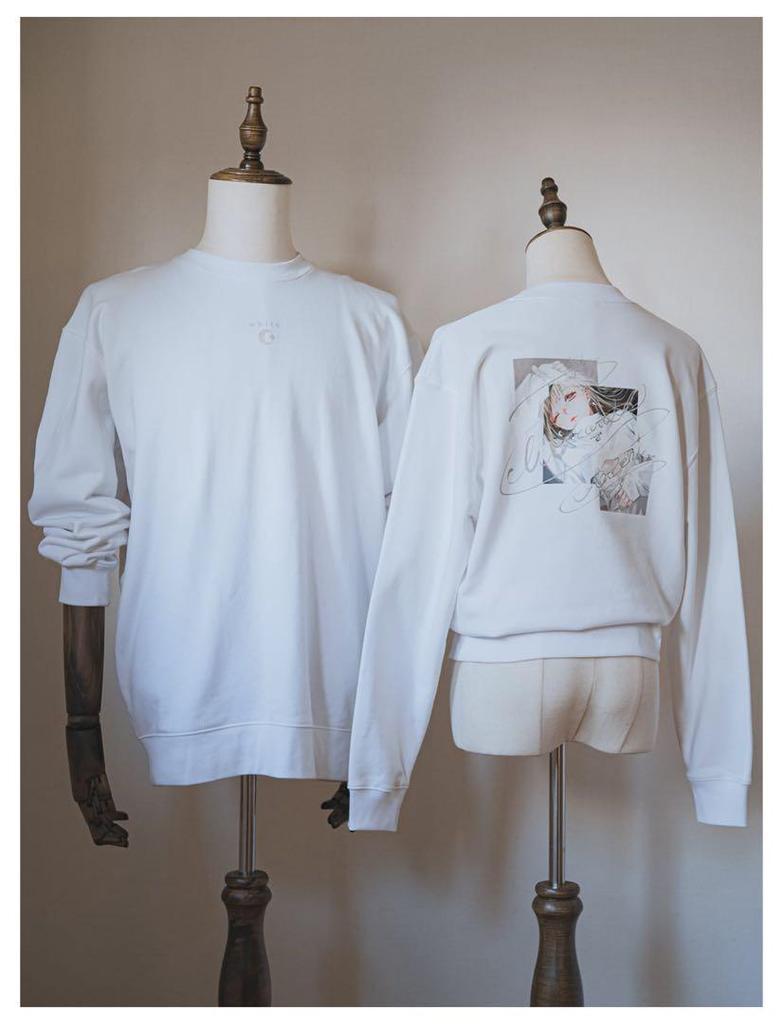 [USED] Aojukou MASCATALE Illustration Print Sweatshirt (White) Unisex