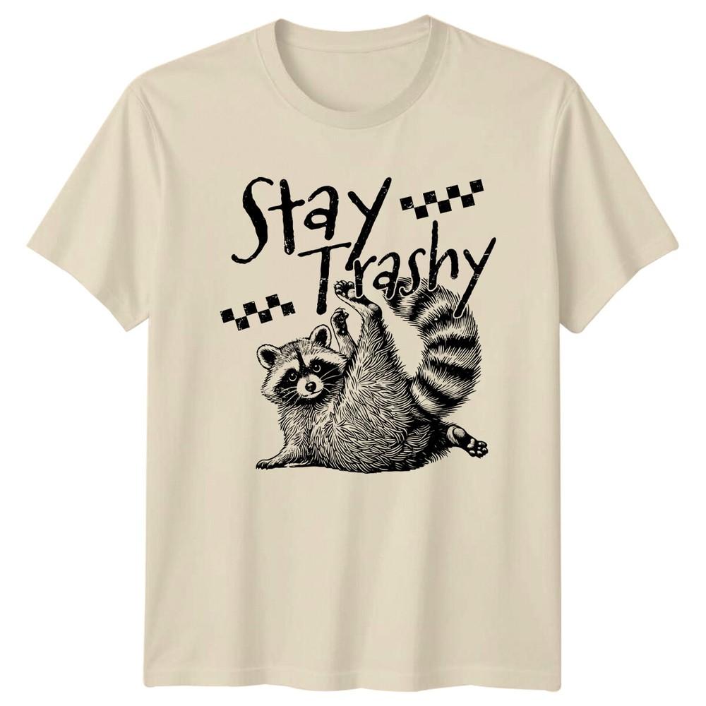 Stay Trashy Raccoon Funny Mothers Day Gift Graphic TShirt