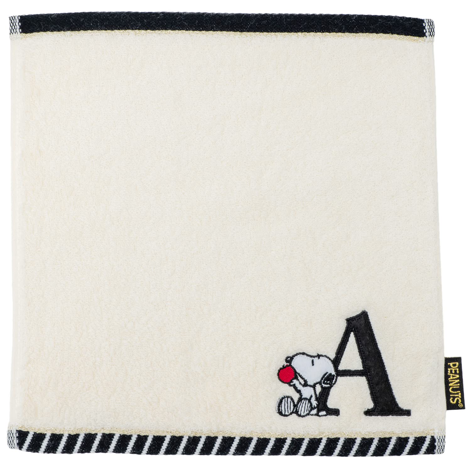 

Tsujiseru Snoopy Mini Полотенце 25 см Вышитая инициал А Белое