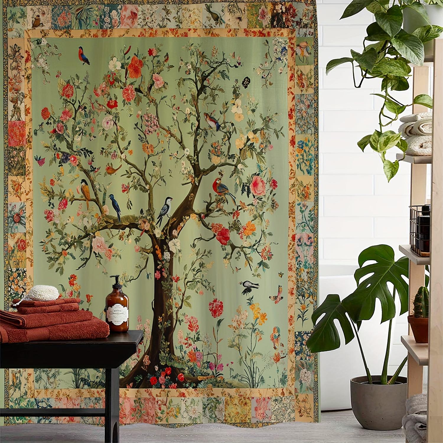 

Charming Tree of Life Shower Curtain with Intricate Branches and Leaves Design for a Nature Inspired Bathroom Decor W90XH180cm