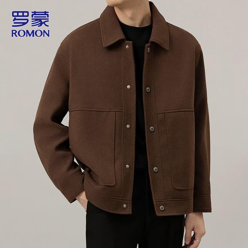 ROMON Men's Autumn/Winter Casual Lapel Jacket
