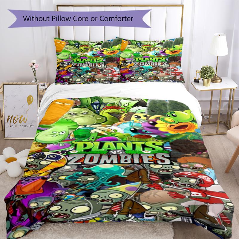 Plants Vs. Zombies Duvet Cover Set Perfect for Living Room Lightweight Christmas Gift