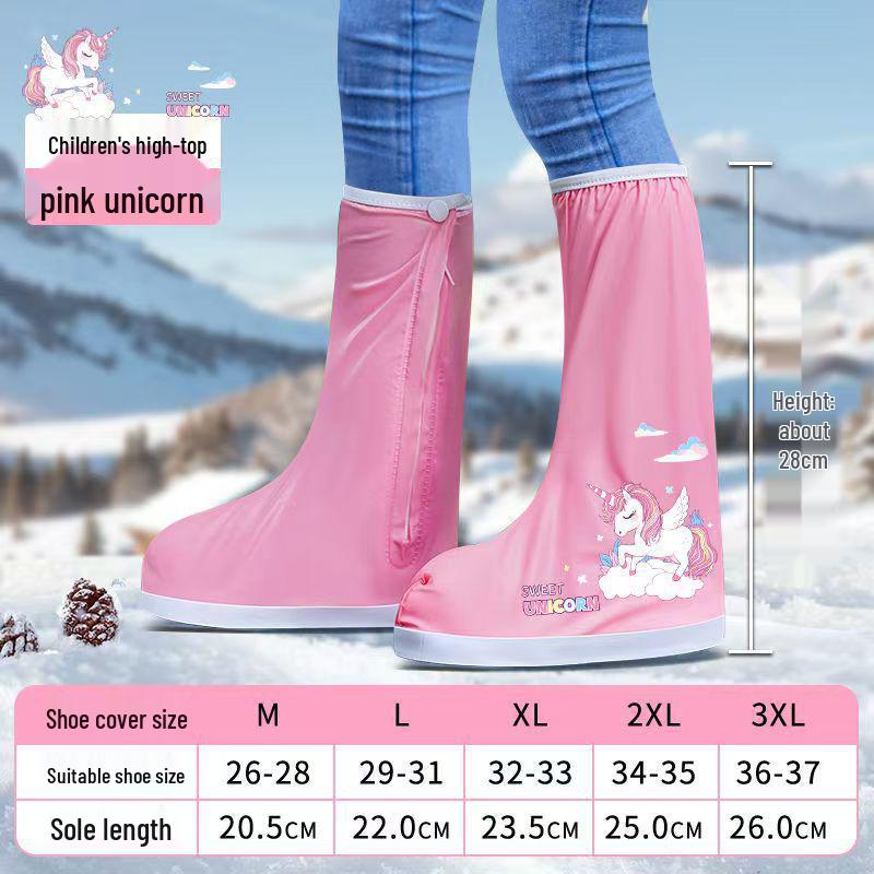 Shangyu High-Top Children's Non-Slip Rain Boots - Summer Waterproof, Thickened, Wear-Resistant, Mid-Calf Silicone Covers