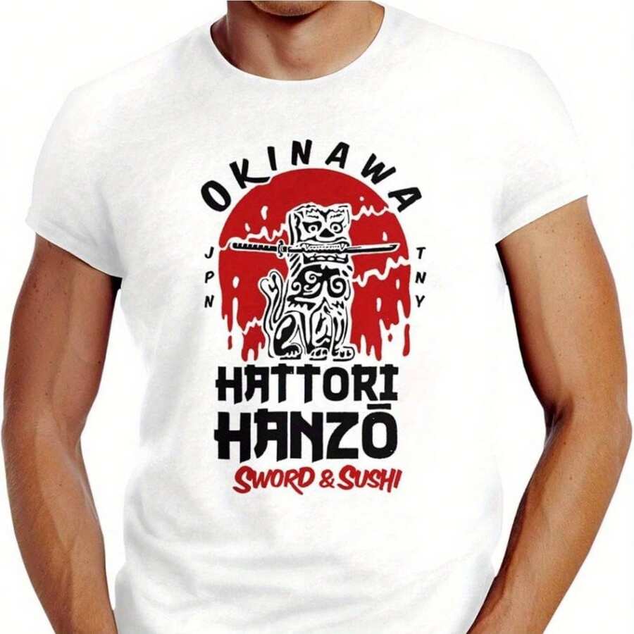 

Unisex Hattori Hanzo Sword & Sushi Okinawa Graphic T-Shirt XXXL
