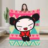 Cute P-Pucca Anime Blankets Velvet Summer  Breathable Super Warm Throw Blankets for Home Outdoor Rug Piece