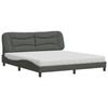 VidaXL Lit avec matelas gris foncé 180x200 cm tissu, meuble de chambre à coucher, lit double, cadre de lit incurvé, sommier, 3208549