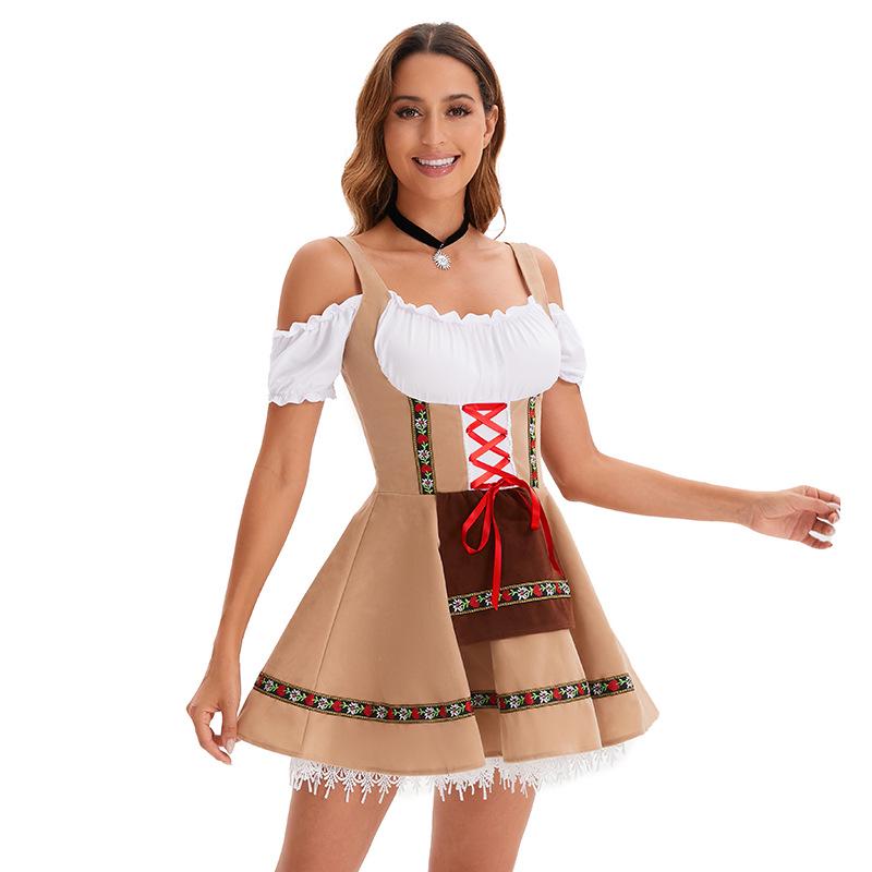 2026 Oktoberfest Dirndl Costume: Multi-Color German Cosplay Dress for Munich Performances