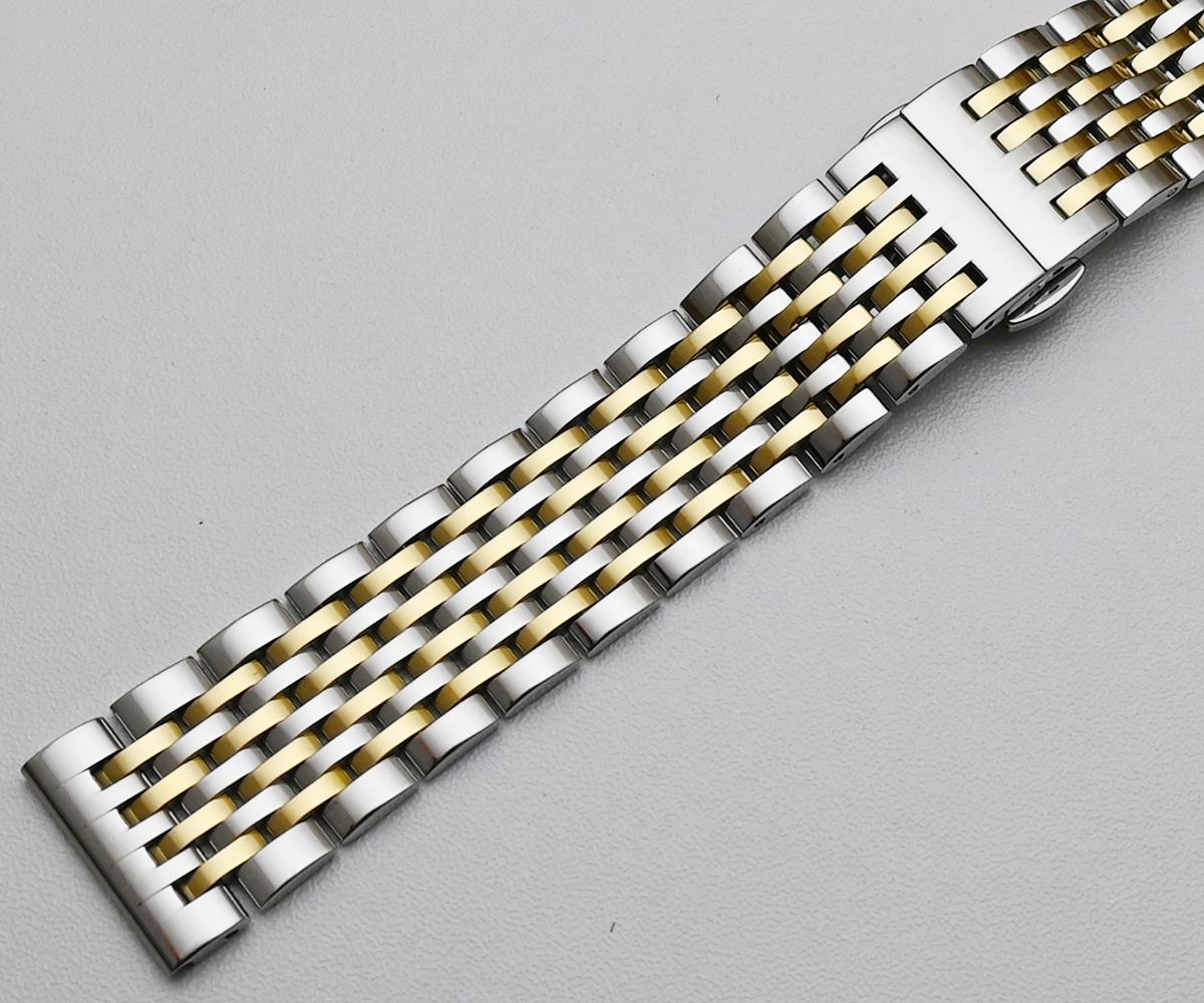 Cinturino per orologio in acciaio inossidabile con estremità curva 18mm 19mm 20mm 21mm 22mm Cinturino di ricambio con chiusura a farfalla Bracciale in argento oro 18mm oro/argento