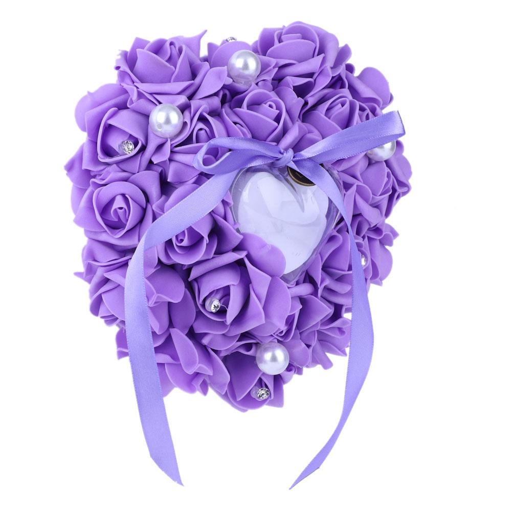 

Романтичные свадебные сувениры в виде роз в форме сердца с жемчугом, подарочная коробка с кольцом, подушка, белый, красный