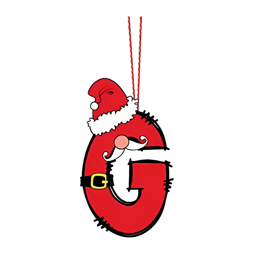 2D 26 Letter Christmas Ornaments Acrylic Flat Christmas Tree Home Decorations Ornaments