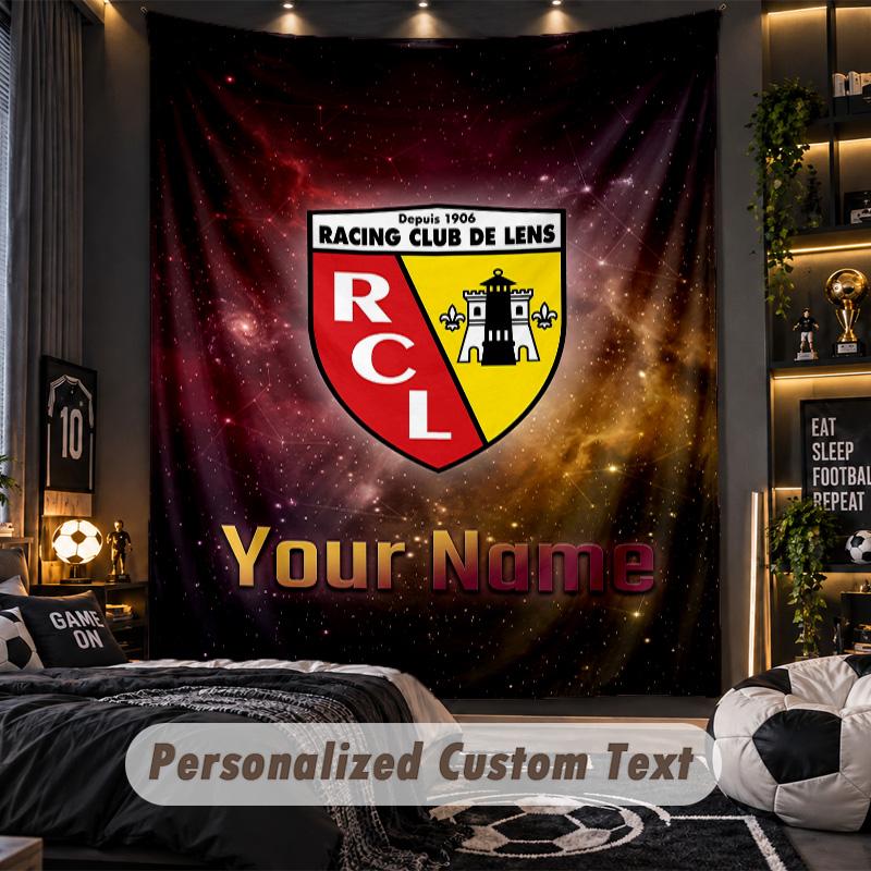 Tapestryracing club de lens Custom Name Text Personalized Wall Hanging Tapestry Home Wall Decor