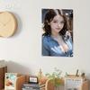 Retro Tin Poster Wall DecorMetal Sign Plate with Woman Face Artwork - /Korean Beauty Style Iron Poster for Hom