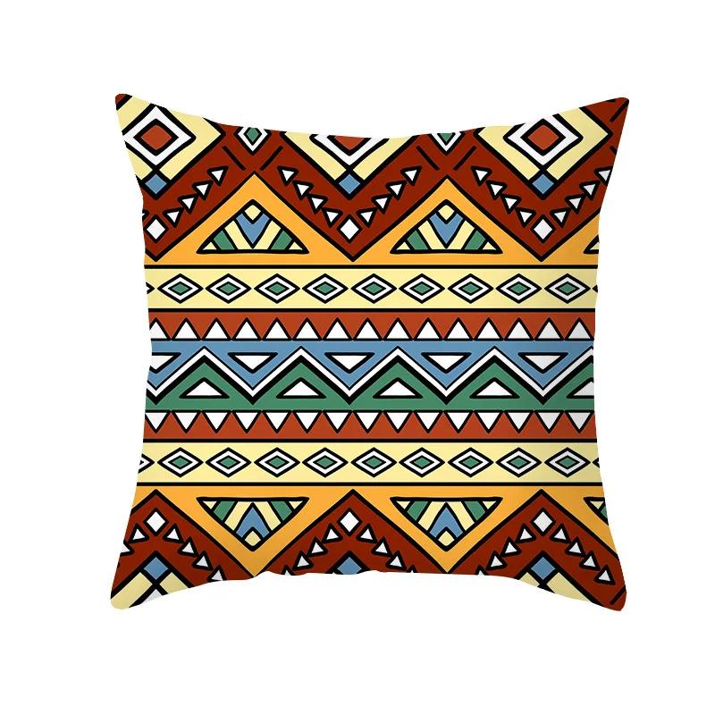 Bohemian Geometric Retro Printed Pattern Polyester Cushion Cover for Home Living Room Sofa Decoration Throw Pillow Pillowcase