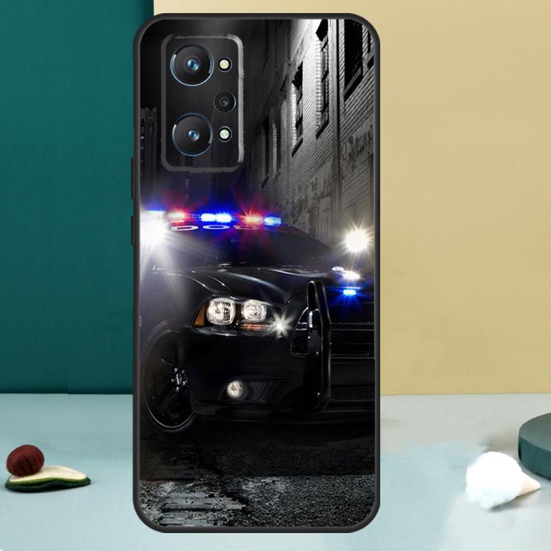 Police Cars Light At Night For Realme 11 10 12 13 14 Pro Plus GT 7 6 5 Pro GT 6T C67 C61 C53 C51 C21Y C25S C75 C55 Case