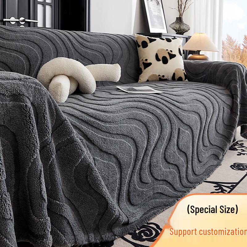 

All-Inclusive Plush Anti-Cat Scratch Sofa Cover Blanket - Universal Winter Protection 180x90 cm глибокий/сірий колір