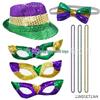 Carnival King Costume Set: Adult Cape, Crown, Hat, & Wand