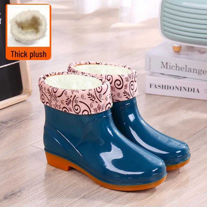 Women's Oxford Sole Waterproof Short Rain Boots - Non-Slip Fashion Outerwear Rubber Shoes