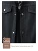 Men's American Retro Suede Plush Top Coat - Casual Winter Jacket with Extra Velvet and Thickness.