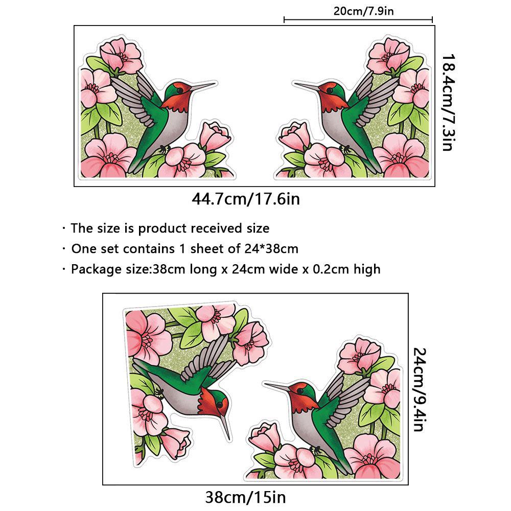 Double-Sided Flower and Bird Window Sticker - Transparent Adhesive Glass Decoration Pearl Cotton Roll