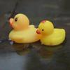 Vinyl Duck Family Bath Toy Set - Squeeze-activated Sounds, Educational Play, Mother and Ducklings, Cute Design, Includes Mesh Bag for Storage.