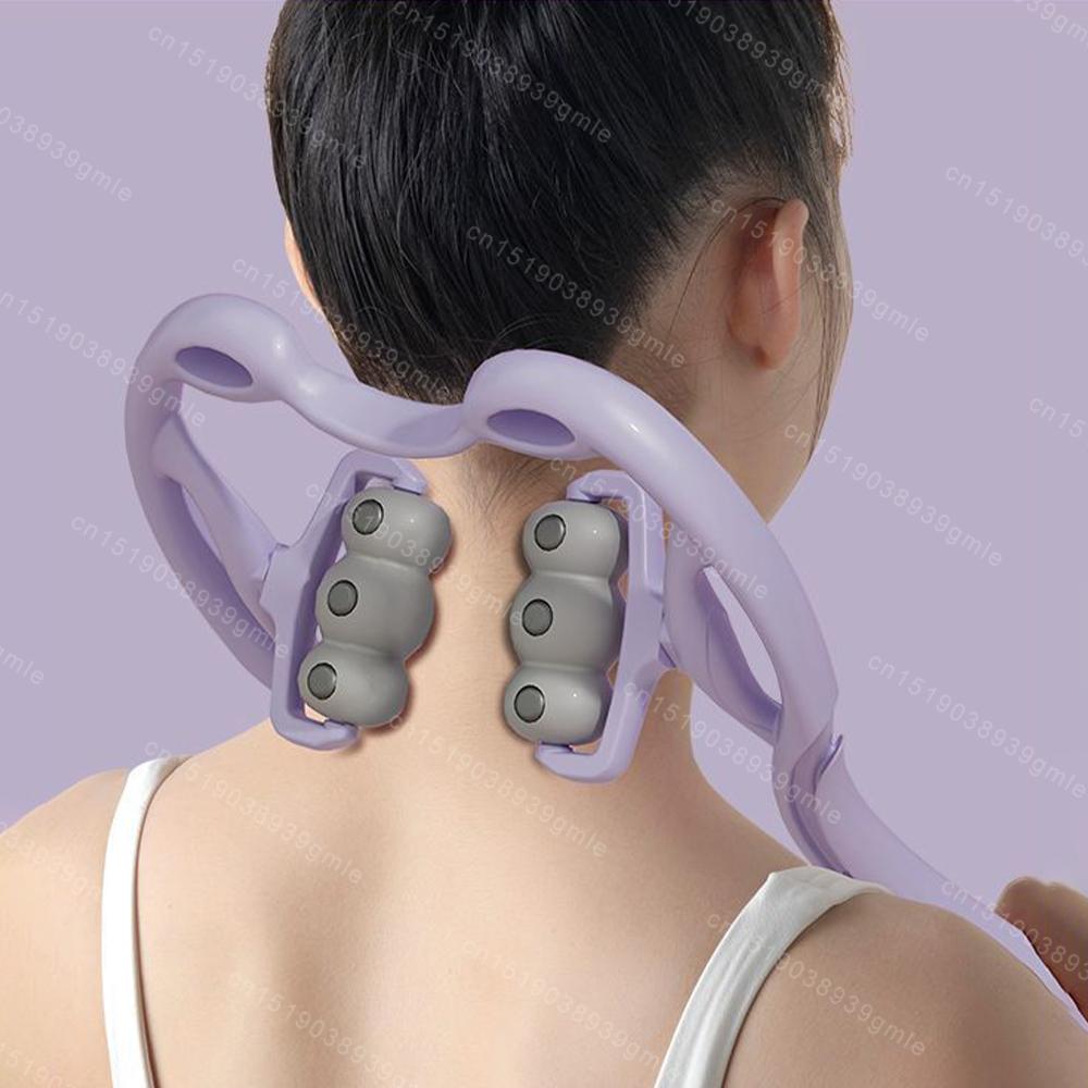 12 Magnetic Cervical Massager Neck Booster Hand-Held Physiotherapy Massage Roller Relax Muscles and Tendons Lengthen Leg Lines