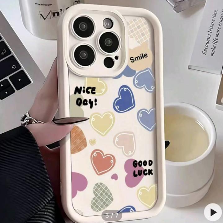 Colorful Heart Graffiti Phone Case for iPhone 17 Pro Max/16/15/14/13 Pro