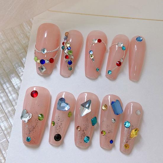 1000Pcs/Set Nail Art Rhinestone Acrylic Assorted Mini Star Love Heart Waterdrop Flower Geometric Shape Charm DIY Nail Decoration Accessories